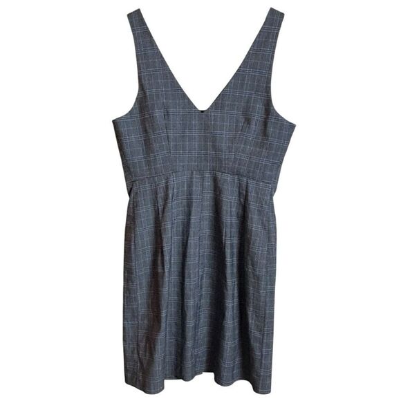 Show Me Your MuMu Arlette Academia Grey Plaid Button Front Mini Dress Sz. Medium - Picture 10 of 16
